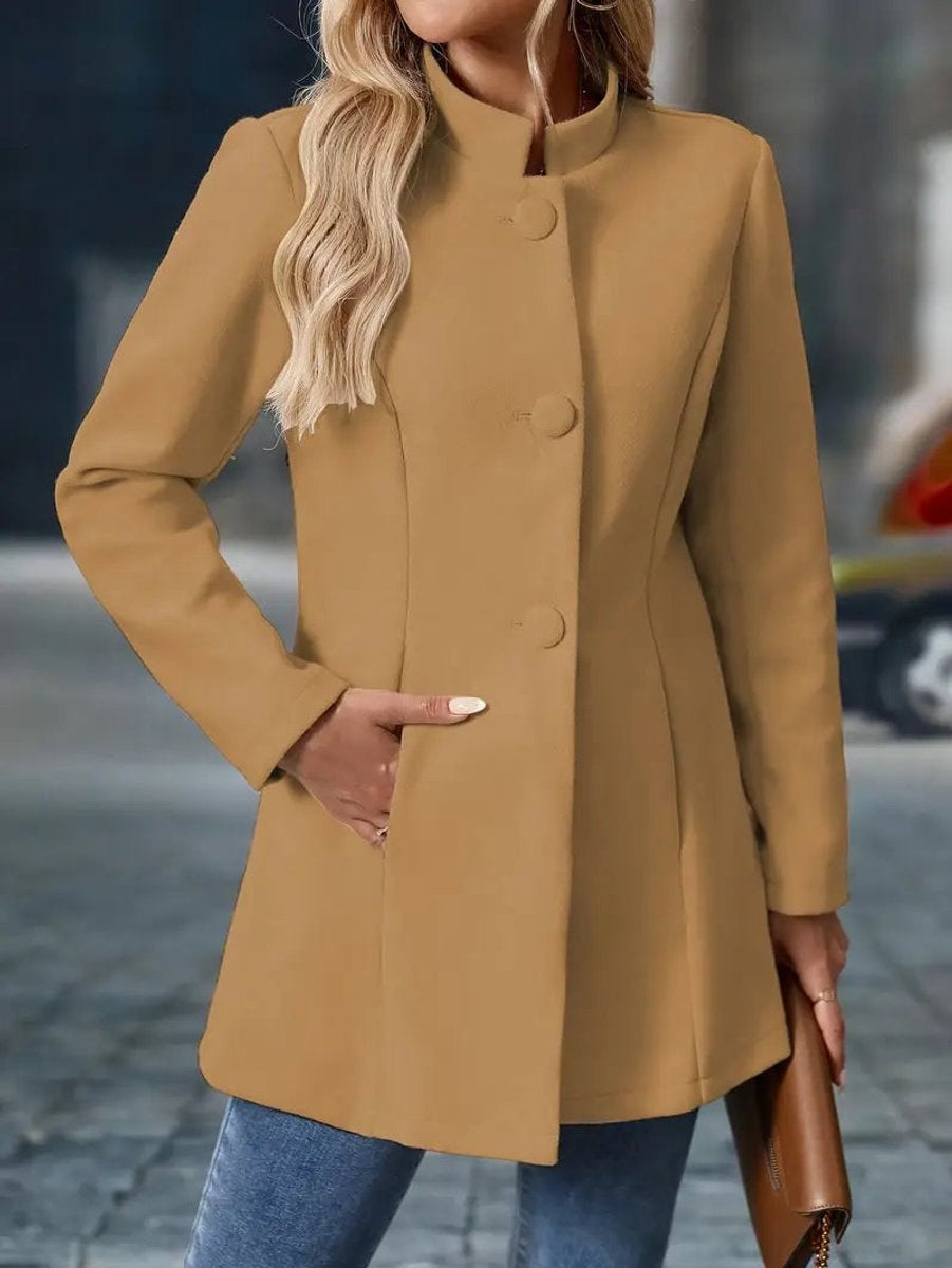 Kelsey™ | Abrigo corto elegante con cuello mao entallado