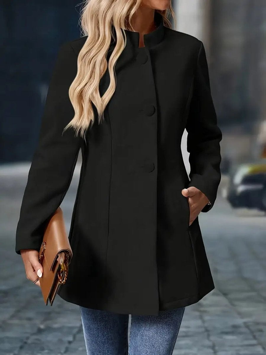 Kelsey™ | Abrigo corto elegante con cuello mao entallado