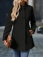 Kelsey™ | Abrigo corto elegante con cuello mao entallado