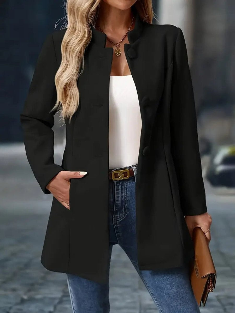 Kelsey™ | Abrigo corto elegante con cuello mao entallado