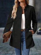 Kelsey™ | Abrigo corto elegante con cuello mao entallado