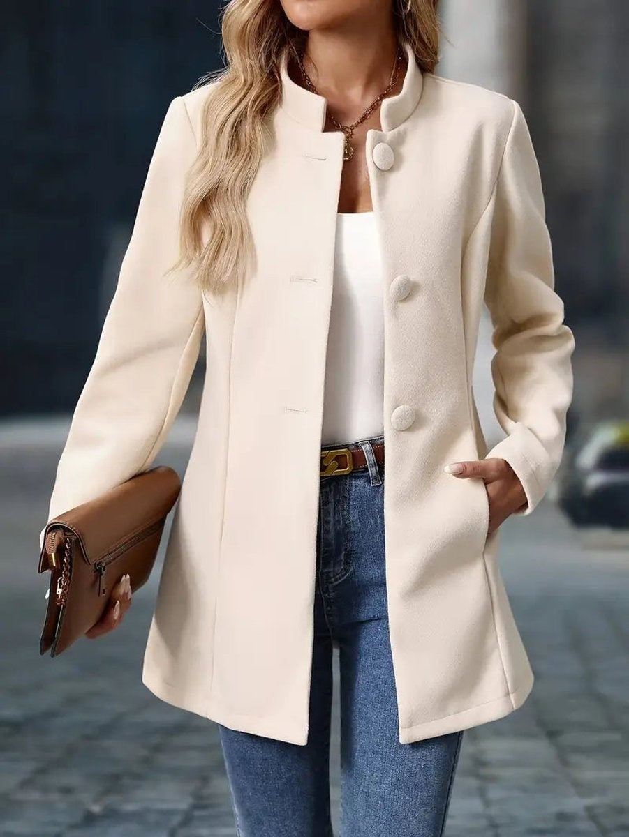 Kelsey™ | Abrigo corto elegante con cuello mao entallado