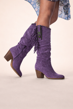 Margaret™ | Botas camperas con flecos y tacón cuadrado