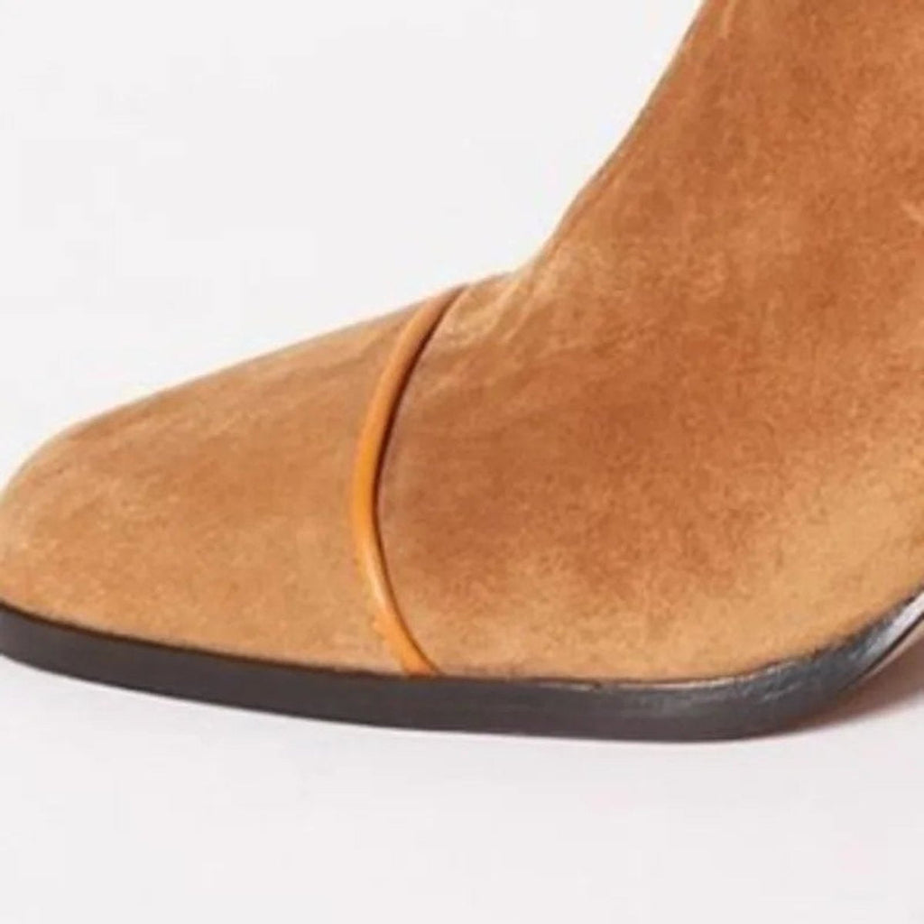 Josie™ | Botines de ante con estampado leopardo y tacón de bloque
