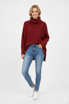 Ella™ | Jersey de punto grueso oversize con cuello vuelto