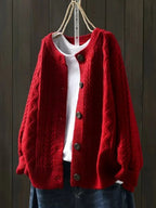 Samantha™ | Jersey oversize de punto trenzado con botones