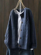 Samantha™ | Jersey oversize de punto trenzado con botones