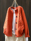 Samantha™ | Jersey oversize de punto trenzado con botones