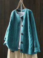 Samantha™ | Jersey oversize de punto trenzado con botones