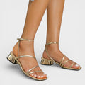 Eden™ | Sandalias de tacón ancho con tiras cruzadas