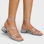 Eden™ | Sandalias de tacón ancho con tiras cruzadas