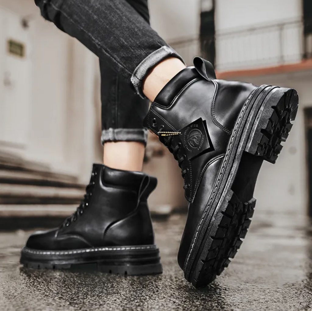 Ezra™ | Botas de trabajo de piel de caña alta con cordones