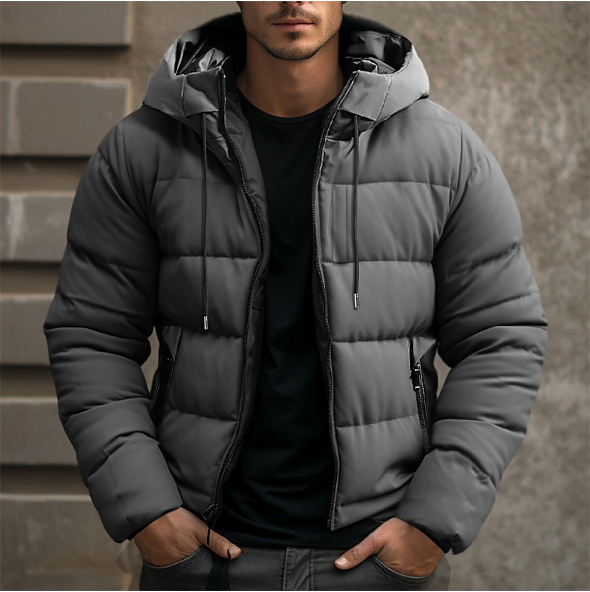 Peter™ | Chaqueta acolchada puffer de hombre con capucha