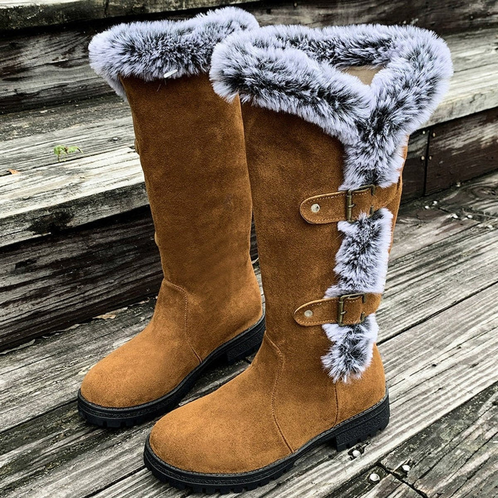 Delaney™ | Botas altas de invierno planas con forro de felpa