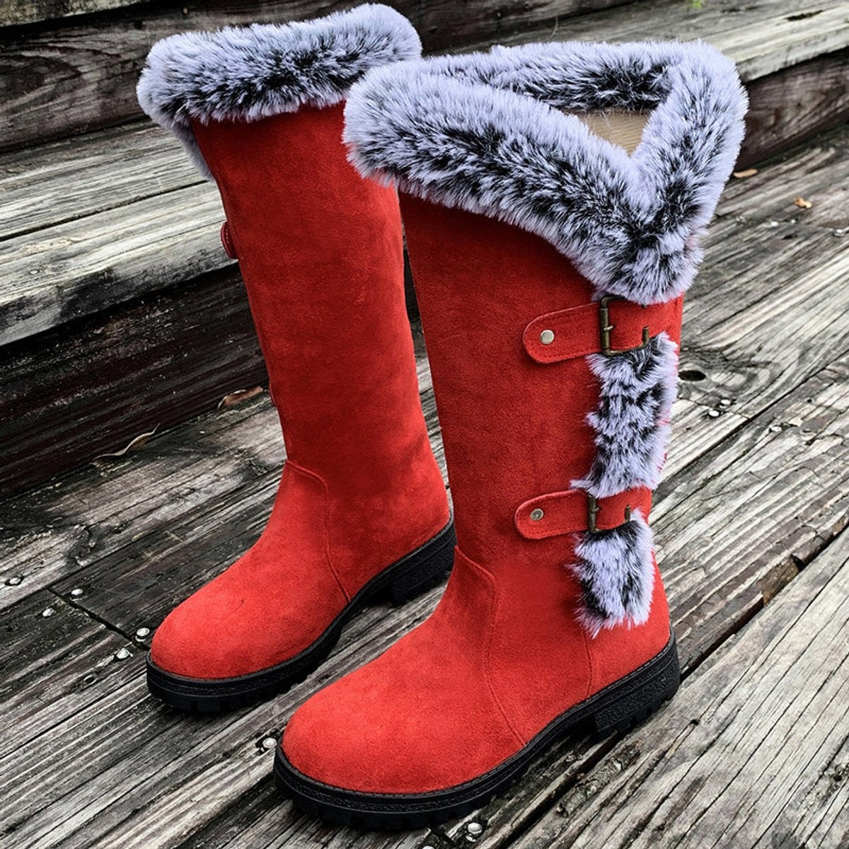 Delaney™ | Botas altas de invierno planas con forro de felpa