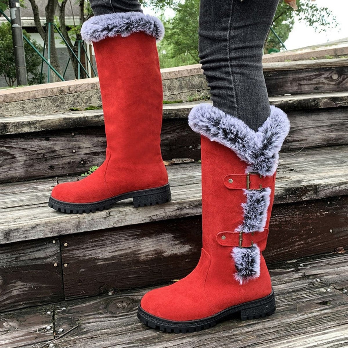 Delaney™ | Botas altas de invierno planas con forro de felpa