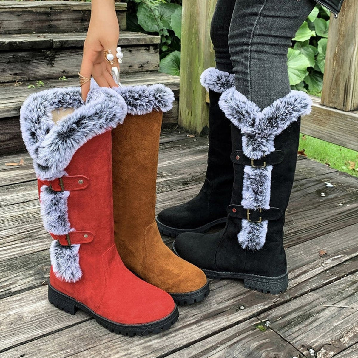 Delaney™ | Botas altas de invierno planas con forro de felpa