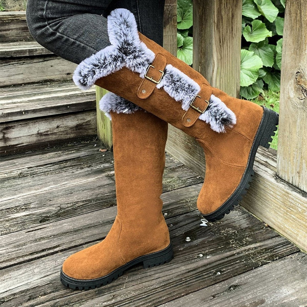 Delaney™ | Botas altas de invierno planas con forro de felpa