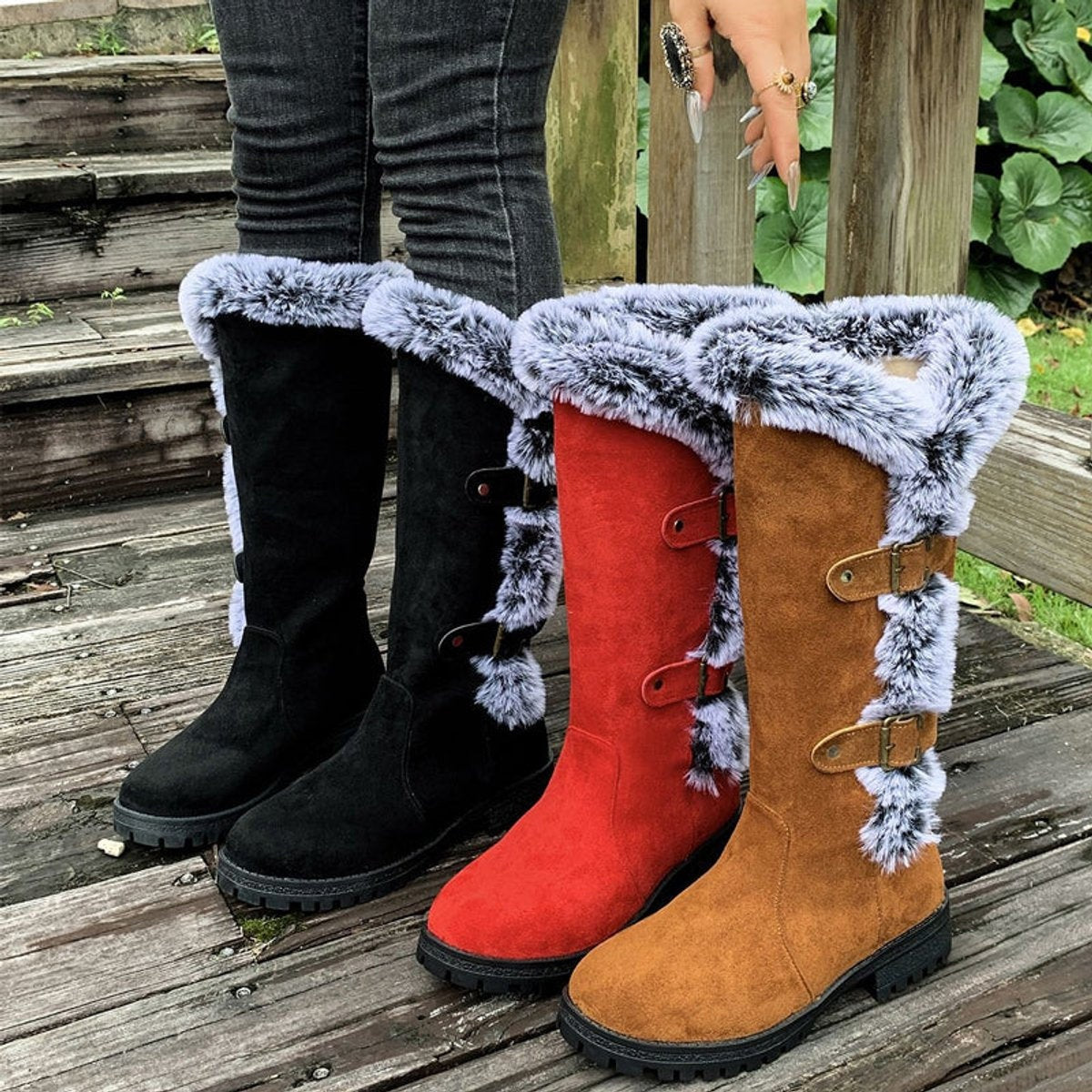 Delaney™ | Botas altas de invierno planas con forro de felpa