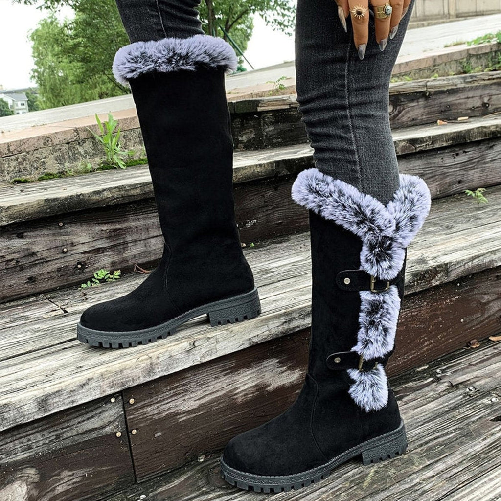 Delaney™ | Botas altas de invierno planas con forro de felpa