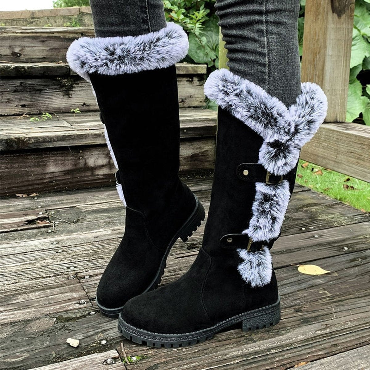 Delaney™ | Botas altas de invierno planas con forro de felpa