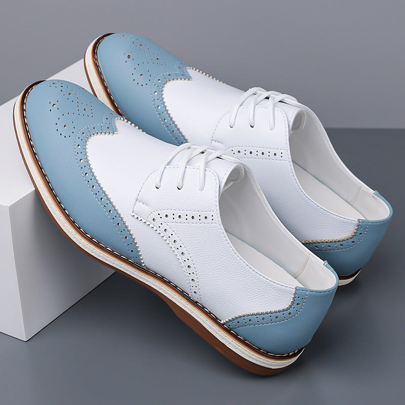 Nolan™ | Zapatos blucher bicolor de piel con detalles brogue
