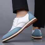 Nolan™ | Zapatos blucher bicolor de piel con detalles brogue