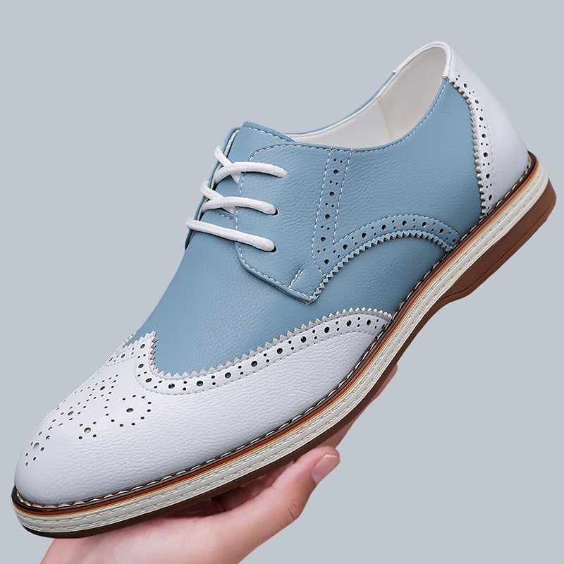 Nolan™ | Zapatos blucher bicolor de piel con detalles brogue