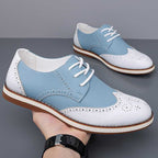 Nolan™ | Zapatos blucher bicolor de piel con detalles brogue