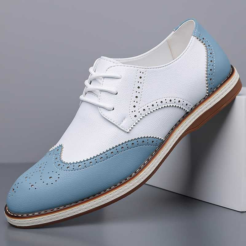 Nolan™ | Zapatos blucher bicolor de piel con detalles brogue