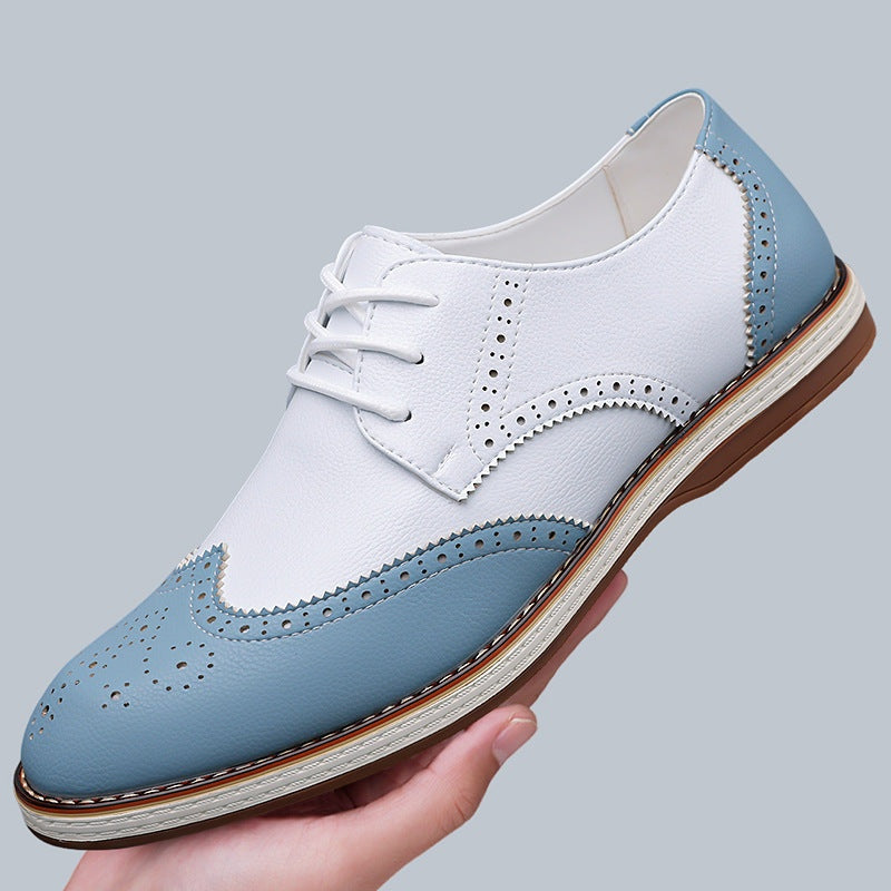 Nolan™ | Zapatos blucher bicolor de piel con detalles brogue