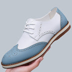 Nolan™ | Zapatos blucher bicolor de piel con detalles brogue