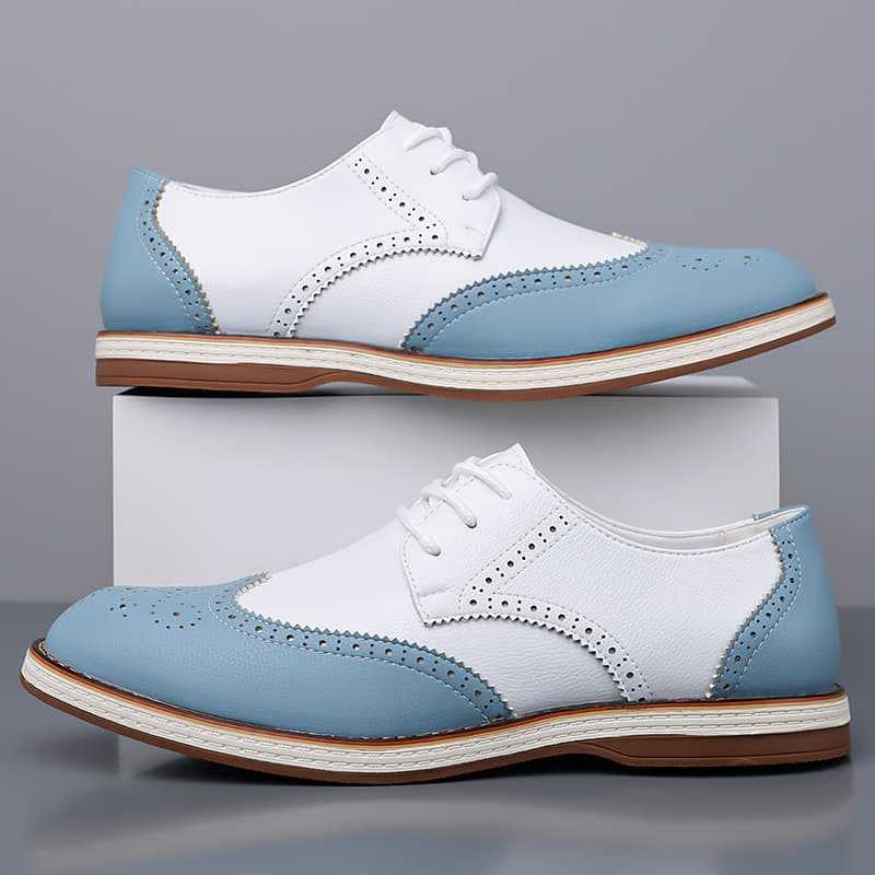 Nolan™ | Zapatos blucher bicolor de piel con detalles brogue