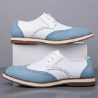 Nolan™ | Zapatos blucher bicolor de piel con detalles brogue