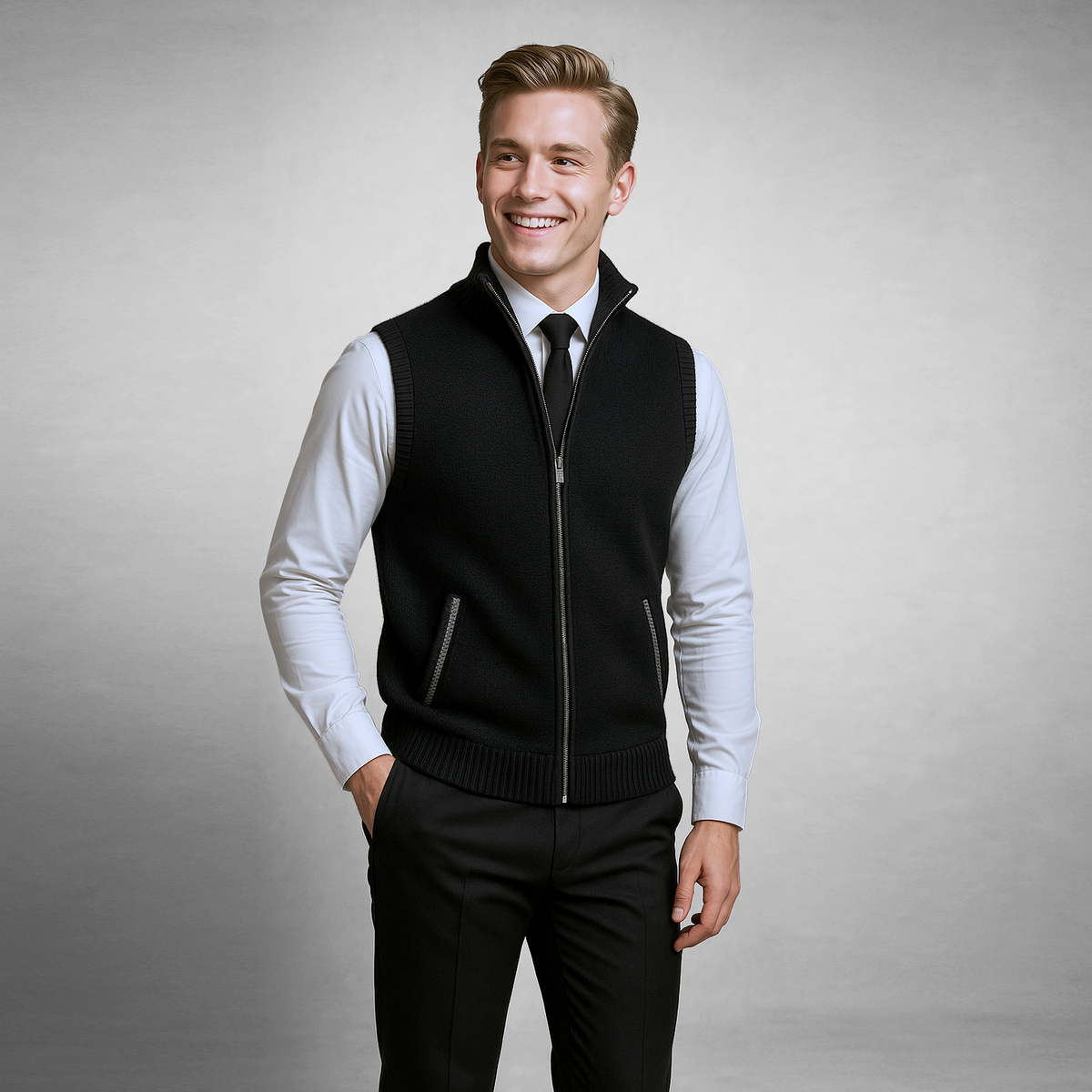Maxwell™ | Chaleco de punto con cremallera y cuello alto
