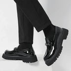 Byron™ | Mocasines de piel con plataforma y hebilla metálica
