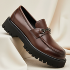 Byron™ | Mocasines de piel con plataforma y hebilla metálica