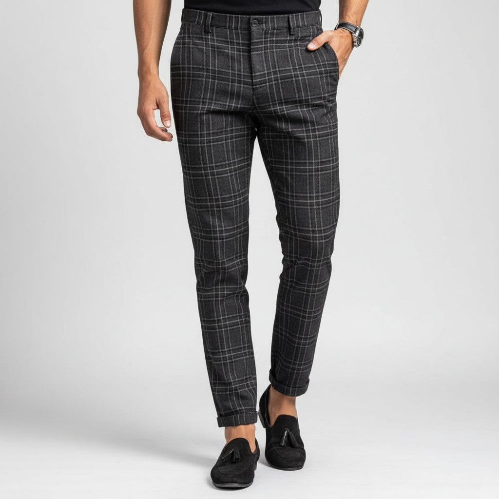 Liam™ | Pantalón chino slim de cuadros