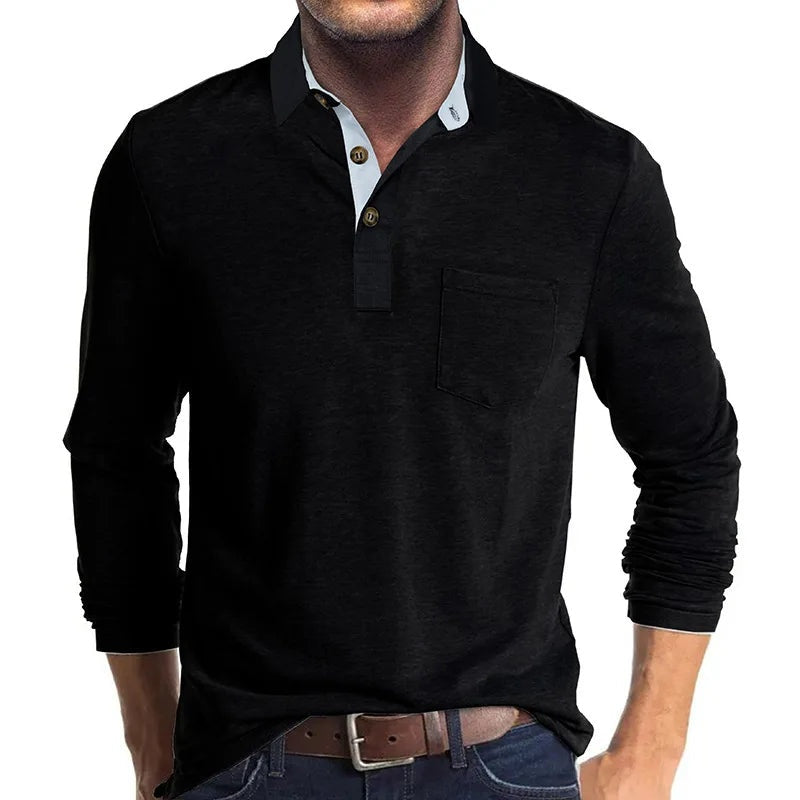 Harvey™ | Polo de manga larga con bolsillo en el pecho