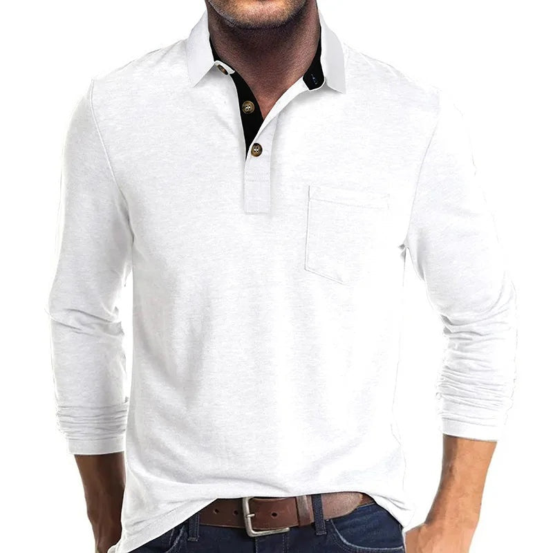 Harvey™ | Polo de manga larga con bolsillo en el pecho