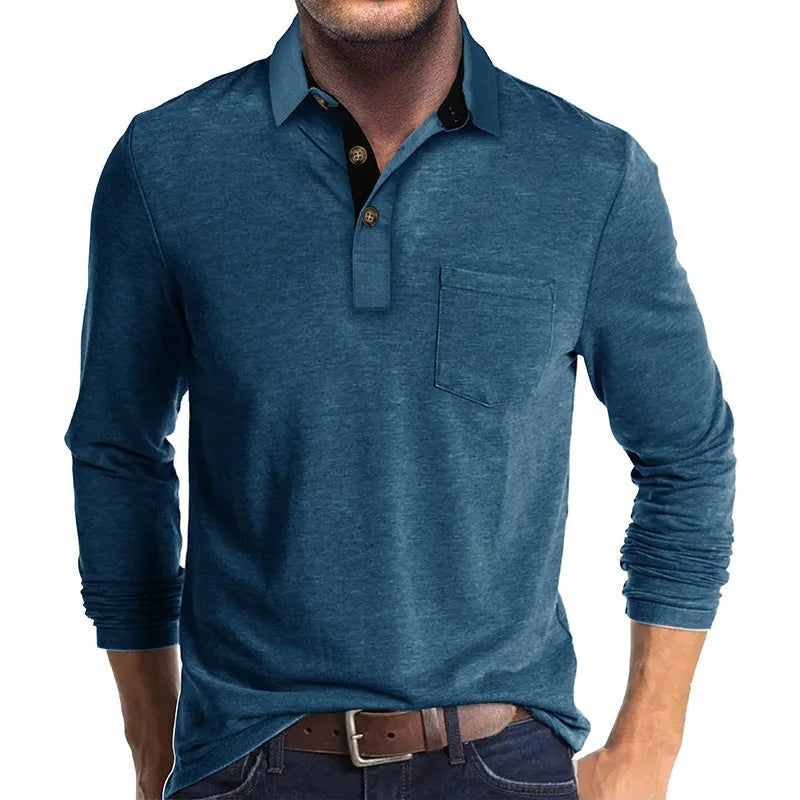 Harvey™ | Polo de manga larga con bolsillo en el pecho
