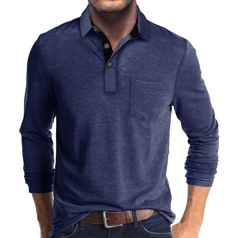 Harvey™ | Polo de manga larga con bolsillo en el pecho