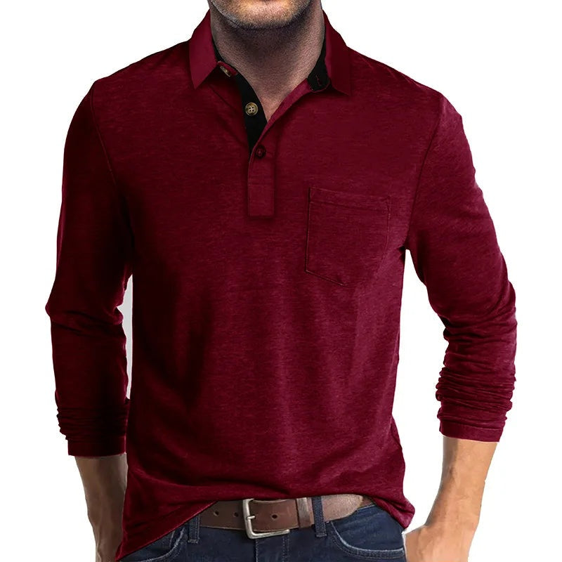 Harvey™ | Polo de manga larga con bolsillo en el pecho