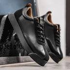Charles™ | Zapatillas de piel casual con cordones y suela plana