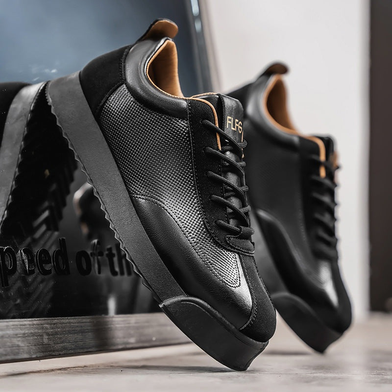 Charles™ | Zapatillas de piel casual con cordones y suela plana