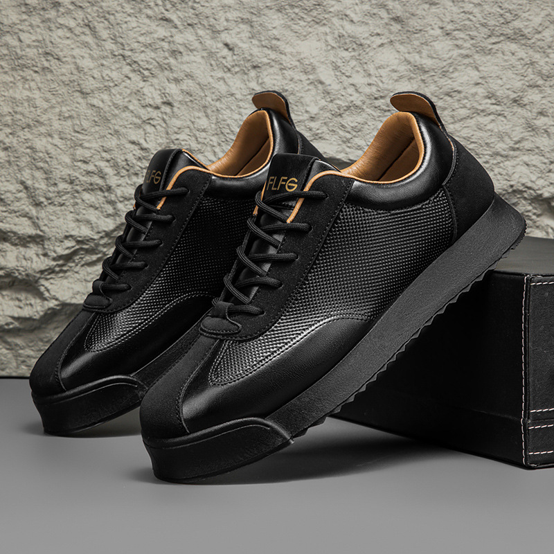 Charles™ | Zapatillas de piel casual con cordones y suela plana