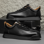 Charles™ | Zapatillas de piel casual con cordones y suela plana