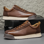 Charles™ | Zapatillas de piel casual con cordones y suela plana