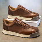 Charles™ | Zapatillas de piel casual con cordones y suela plana