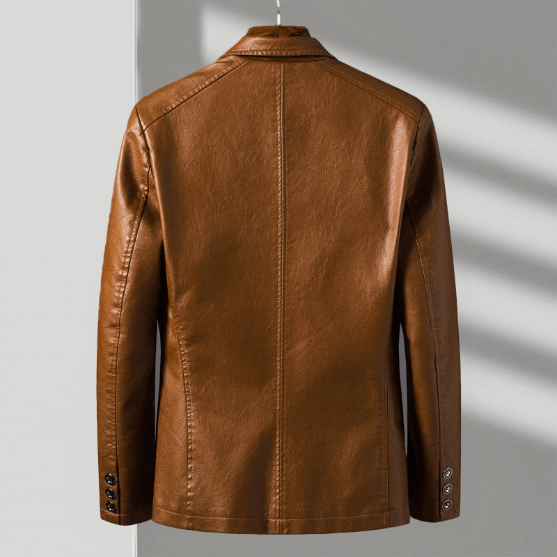 Benjamin™ | Blazer de polipiel estructurado con solapas y bolsillos